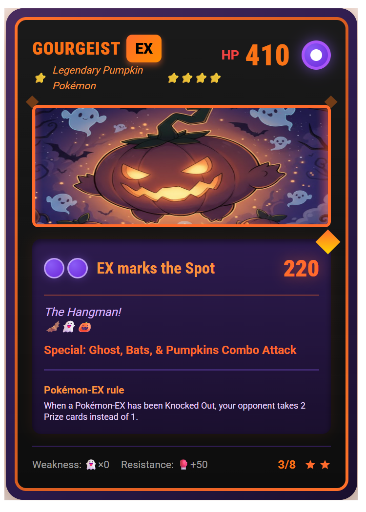 James's Halloween Quest Card